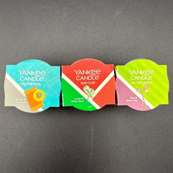 Yankee Candle 3-Pack Glass Mini Set: By The Pool, Sun Club & On The Green Scents - Picture 2 of 3